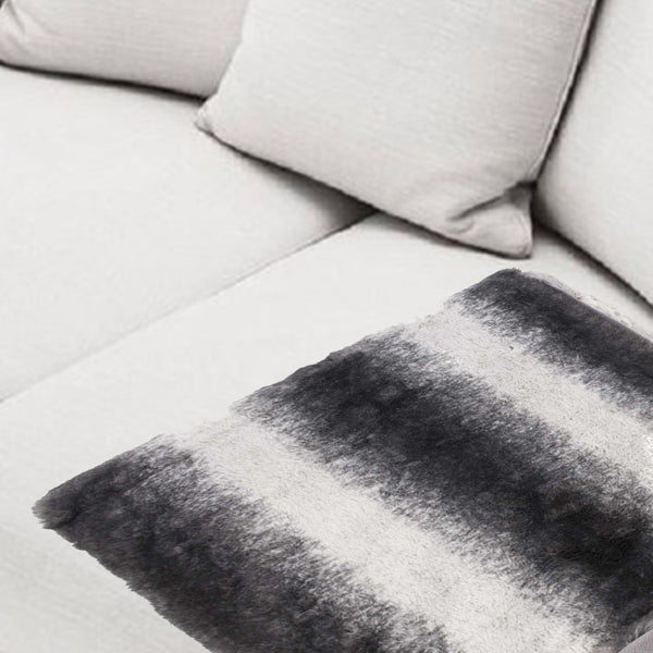 50" x 60" Irving Charcoal White Fur Throw