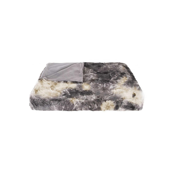 50" x 60" Naples Grey Off White Fur Throw