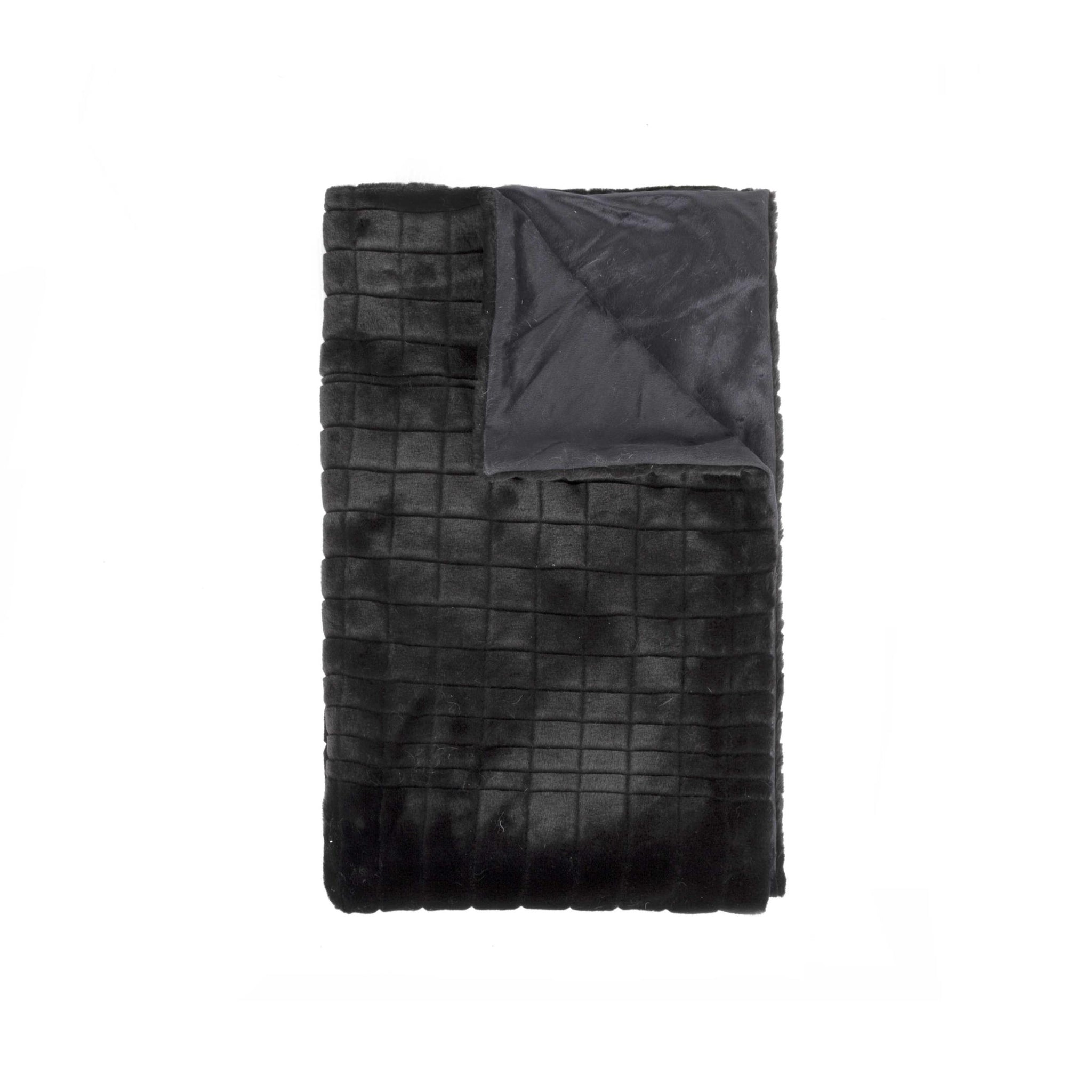 50" x 60" Nixon Black Fur Throw