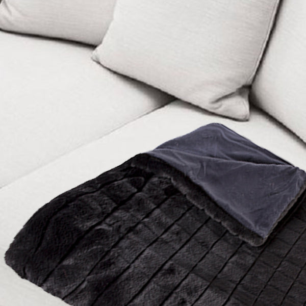 50" x 60" Nixon Black Fur Throw