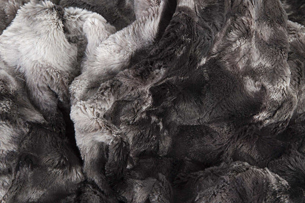 50" x 60" Naples Charcoal Grey Fur Throw