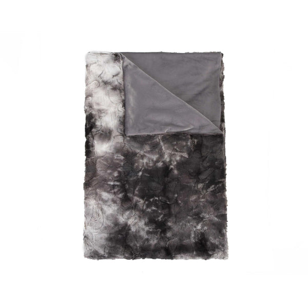 50" x 60" Naples Charcoal Grey Fur Throw