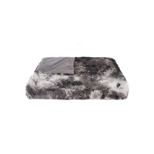 50" x 60" Naples Charcoal Grey Fur Throw