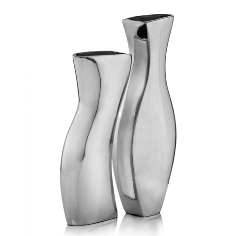 Buffed Adjoining Set of 2 Vases