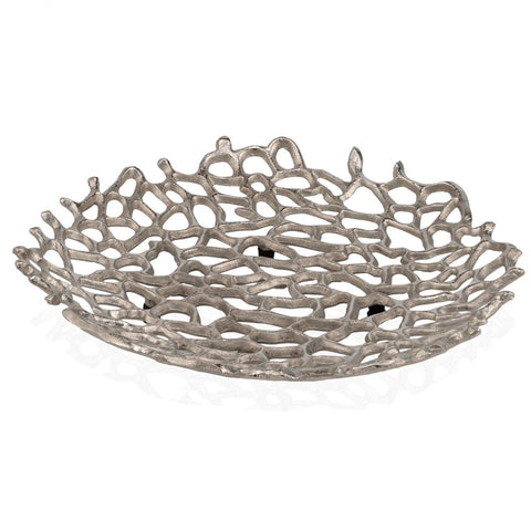 Modern Raw Silver Coral Centerpiece Plate