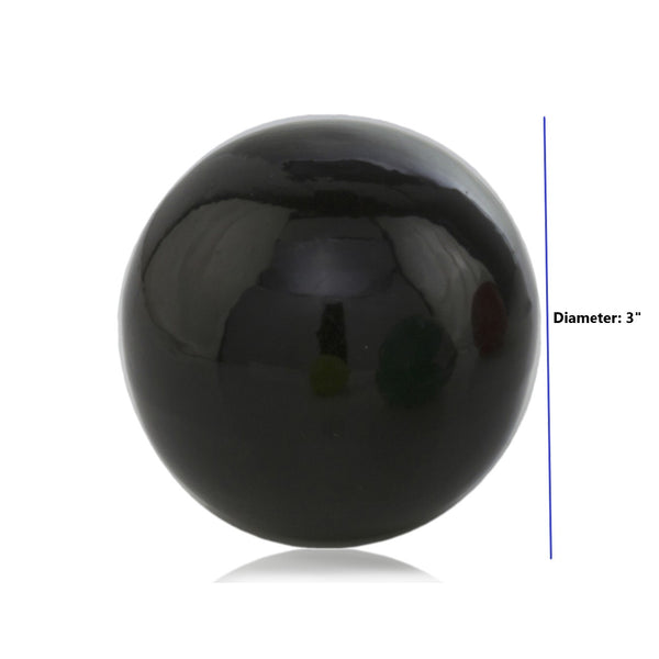 3" Black Enameled Aluminum Decorative Sphere