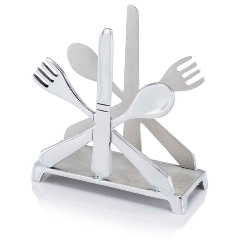 2" x 5.5" x 5.5" Buffed Cutlery Napkin Holder