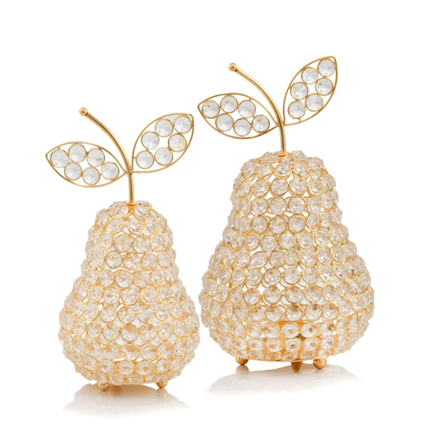 5.5" x 5.5" x 10" Gold Crystal Pear