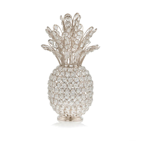 6" x 6" x 12.5" Silver Crystal Pineapple