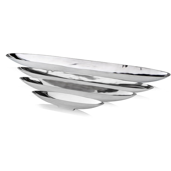 37" Contempo Shiny Silver Large Long Boat Tray