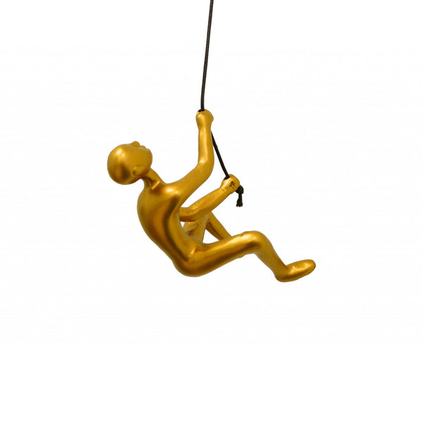 6" x 3" x 3" Resin Gold Climbing Man