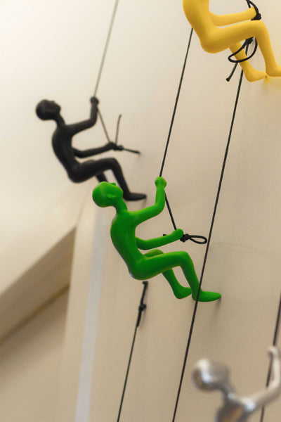 6" x 3" x 3" Resin Green Climbing Man