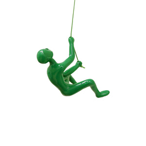 6" x 3" x 3" Resin Green Climbing Man