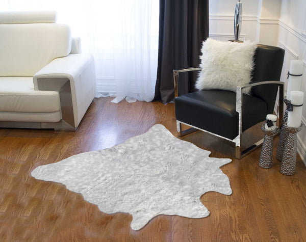 Acrylic Plush Polyester Grey Rug