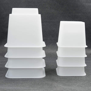 3" 5" or 8" White Adjustable Bed Risers or Furniture Legs