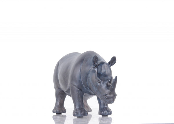 Burnished Bronze and Black Rhinoceros Statue