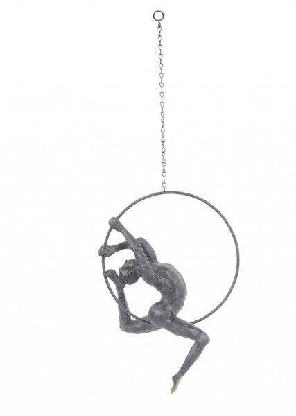 Athletic Man Hanging Ring Sculpture