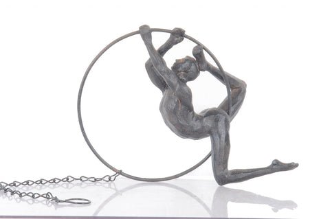 Athletic Man Hanging Ring Sculpture