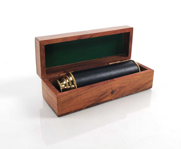 1.5" x 15" x 1.5" Handheld Telescope in Wood Box