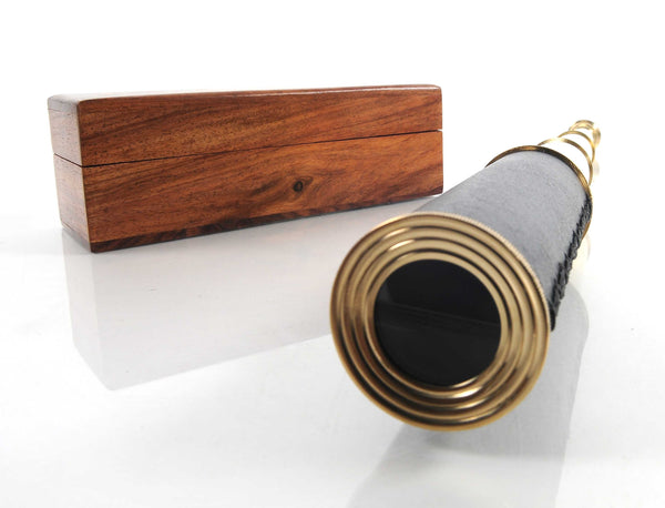 1.5" x 15" x 1.5" Handheld Telescope in Wood Box