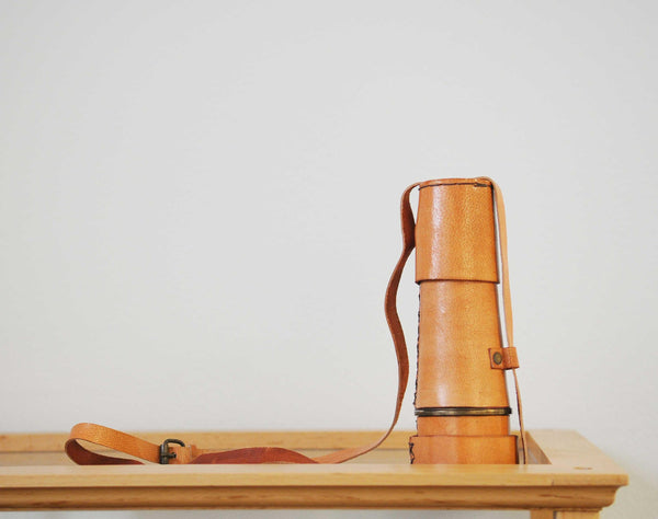 Rustic Brass and Leather Handheld Telescope