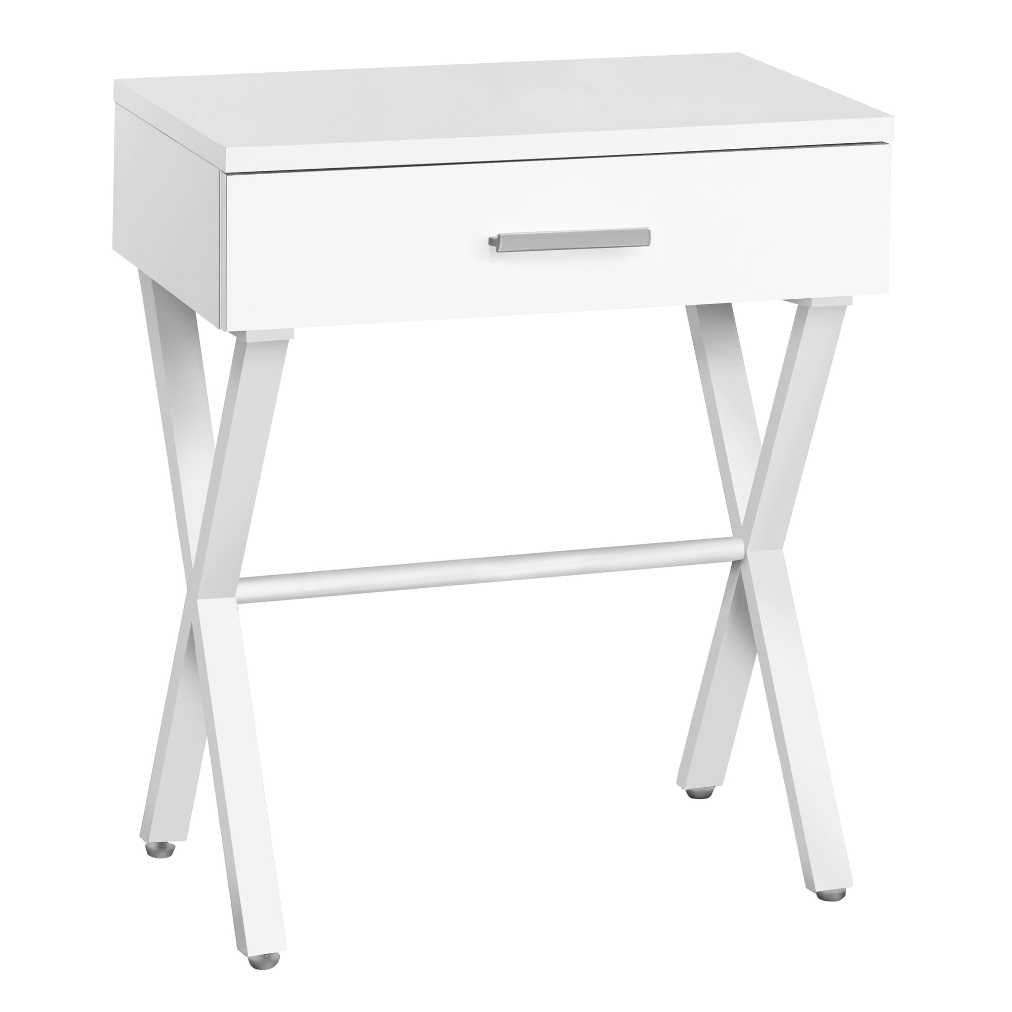 18.25" X 12" X 22.25" White Metal Accent Table