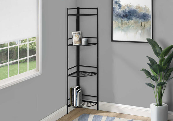 Classic Black 4 Tier Metal Corner Shelf