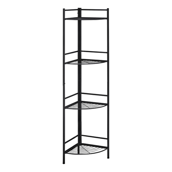 Classic Black 4 Tier Metal Corner Shelf