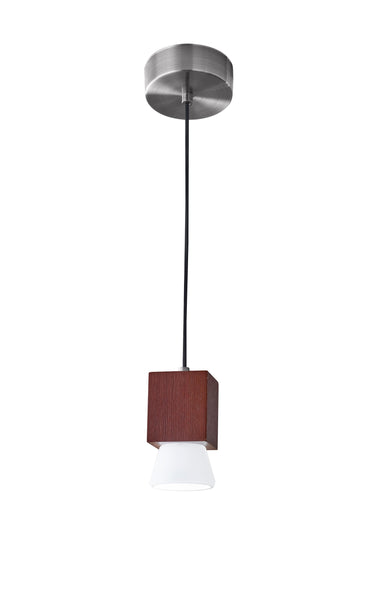 2.75" X 4" X 51.5" Walnut Wood LED Pendant