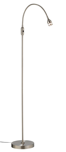 Floor Lamp in Brushed Steel Metal Adjustable LED