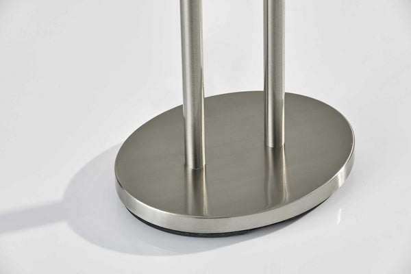 Brushed Steel Dual Pole Metal Table Lamp