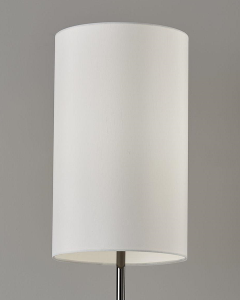 Black Nickel Finish Metal Tall White Shade Table Lamp