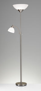 Torchiere Plus Chairside Floor Lamp in Satin Steel Metal