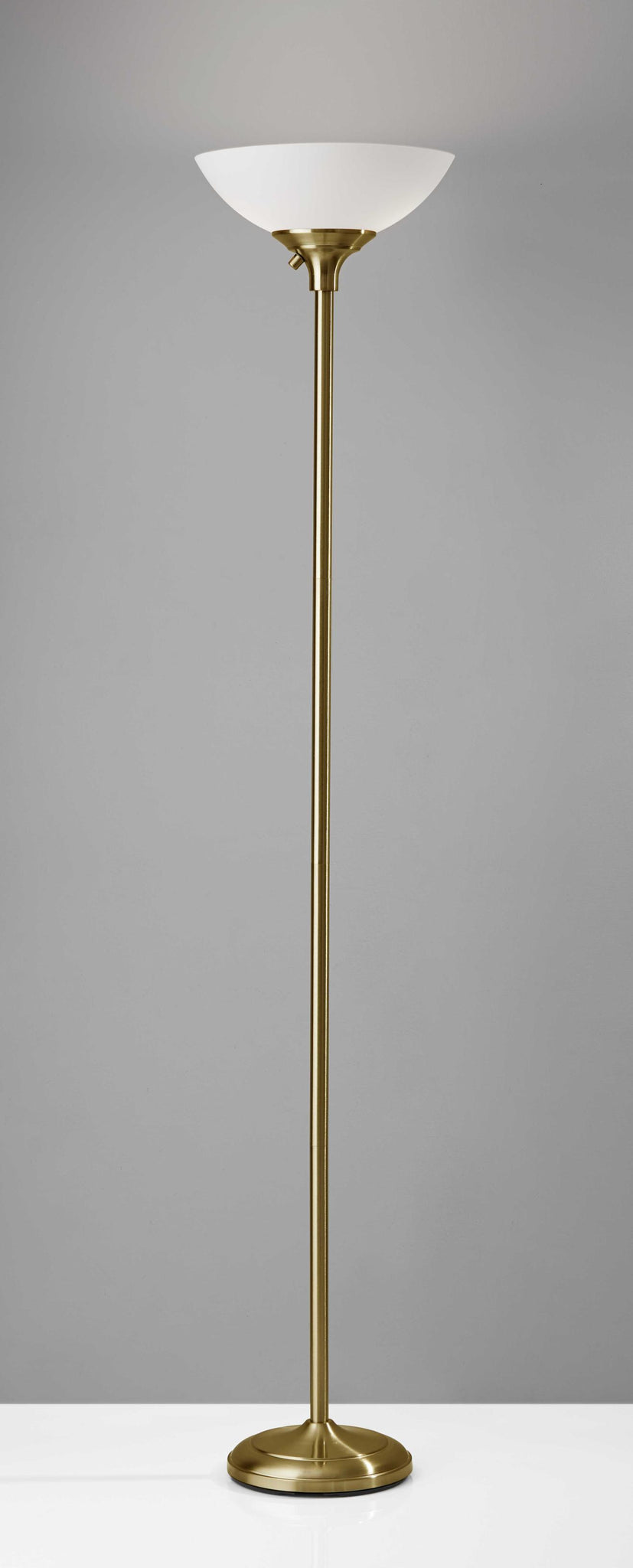 Tailored Shiny Brass Metal Torchiere with Bright Illumination