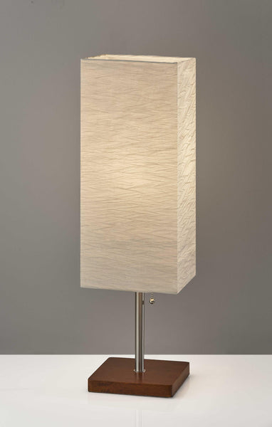 Wildside Paper Shade with Walnut Wood Table Lamp