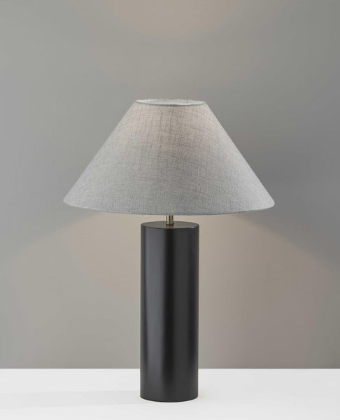 Canopy Black Wood Block Table Lamp