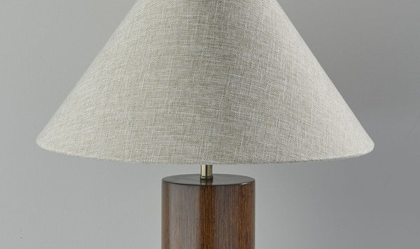 Canopy Walnut Wood Block Table Lamp