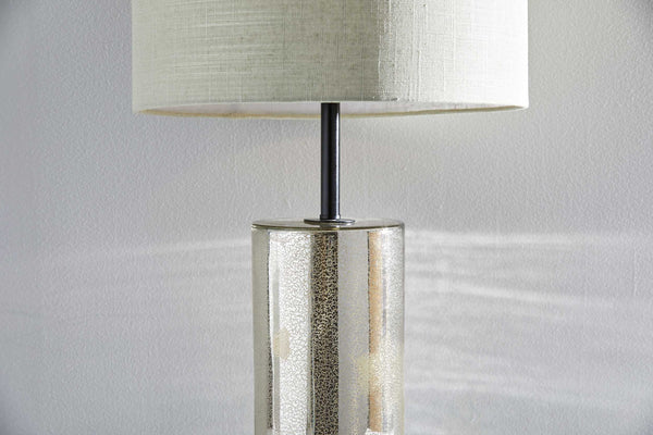 Sparkle Black Metal Mercury Glass Tall Table Lamp