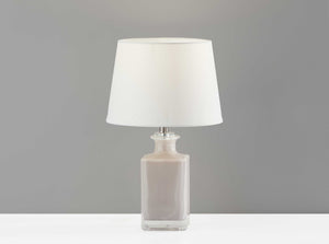 Light Purple Rectangular Bottle Glass Table Lamp