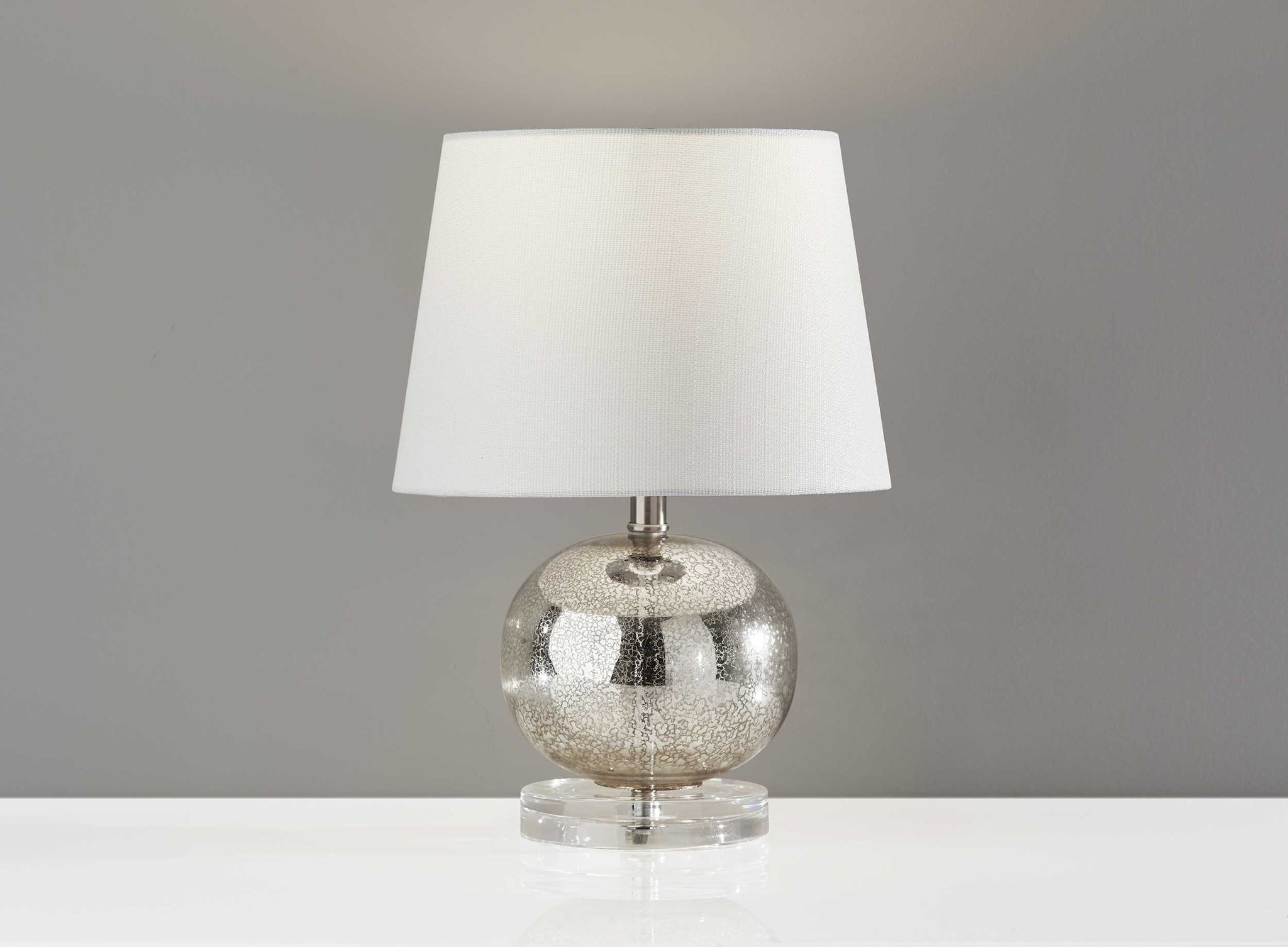 Elegant Silver Mercury Glass Table Lamp