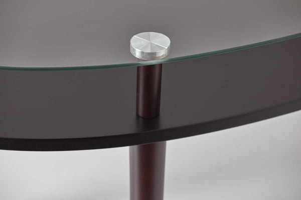 Modern Oval Black and Glass Cofee Table