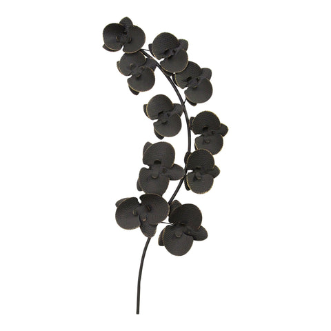 Matte Black &amp; Gold Metal Orchids Wall Decor