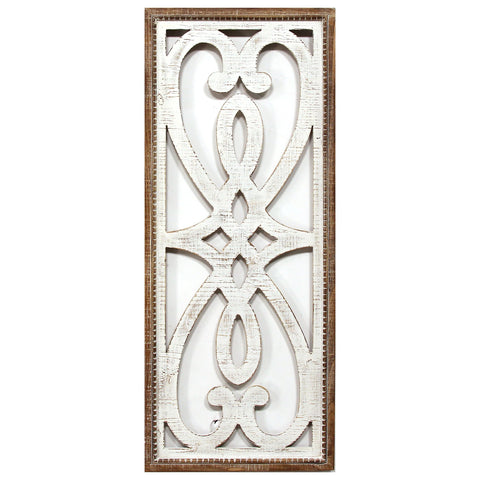 Distressed Heart and Fleur de Lis Wood Panel Wall Decor