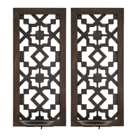 S 2 Black Laser Cut Sconces