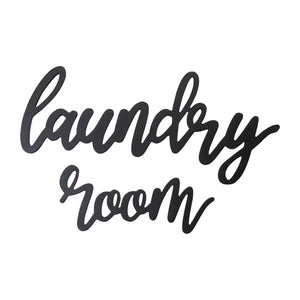 Wood Laundry Room Script Wall Decor