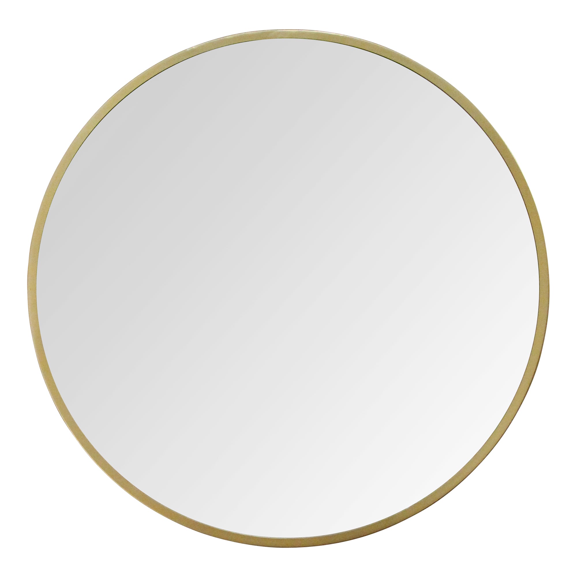 28" Round Chic Gold Metal Framed Wall Mirror