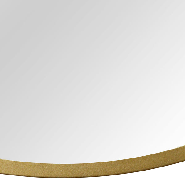 28" Round Chic Gold Metal Framed Wall Mirror