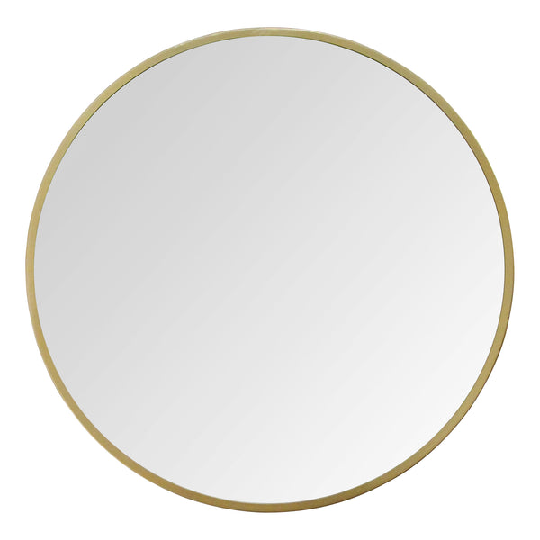 28" Round Chic Gold Metal Framed Wall Mirror