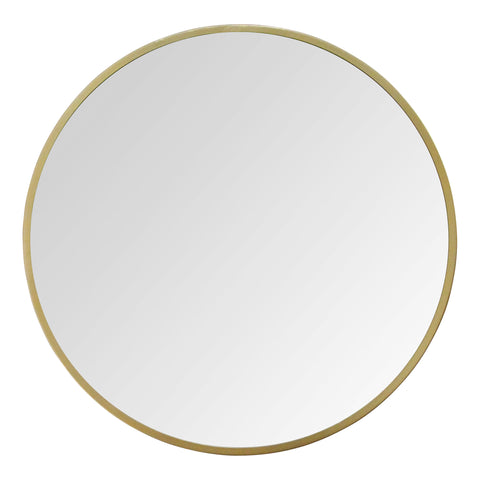 28" Round Chic Gold Metal Framed Wall Mirror