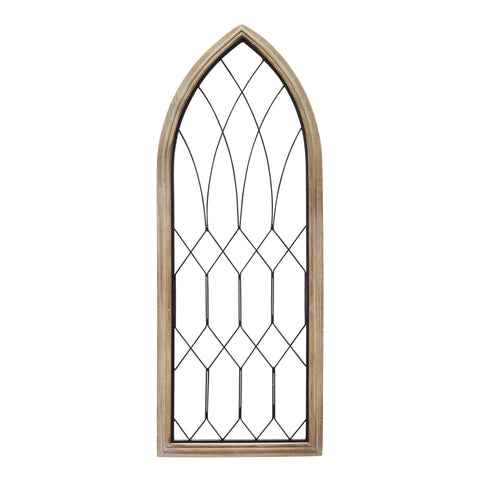 Cathedral Style Wood and Metal Window Panel